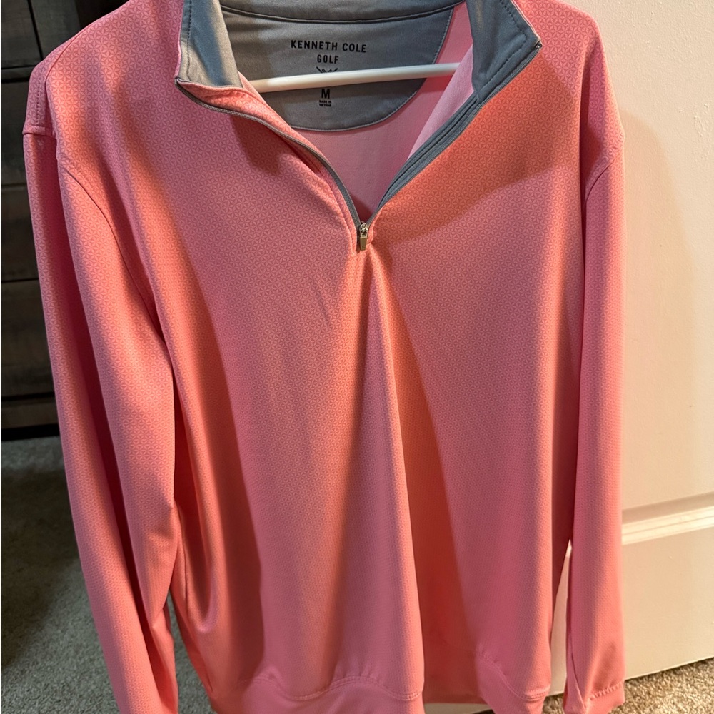 Kenneth Cole Pink Quarter-Zip Sweatshirt
